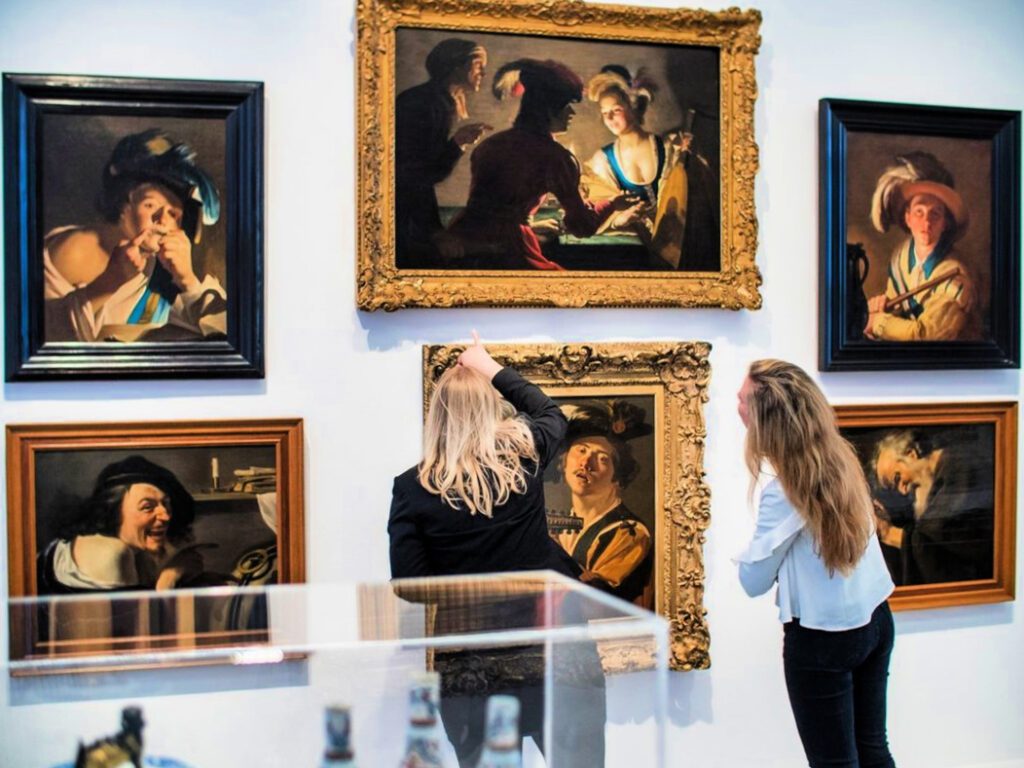 Visitors engaging with puzzles at the Science Center